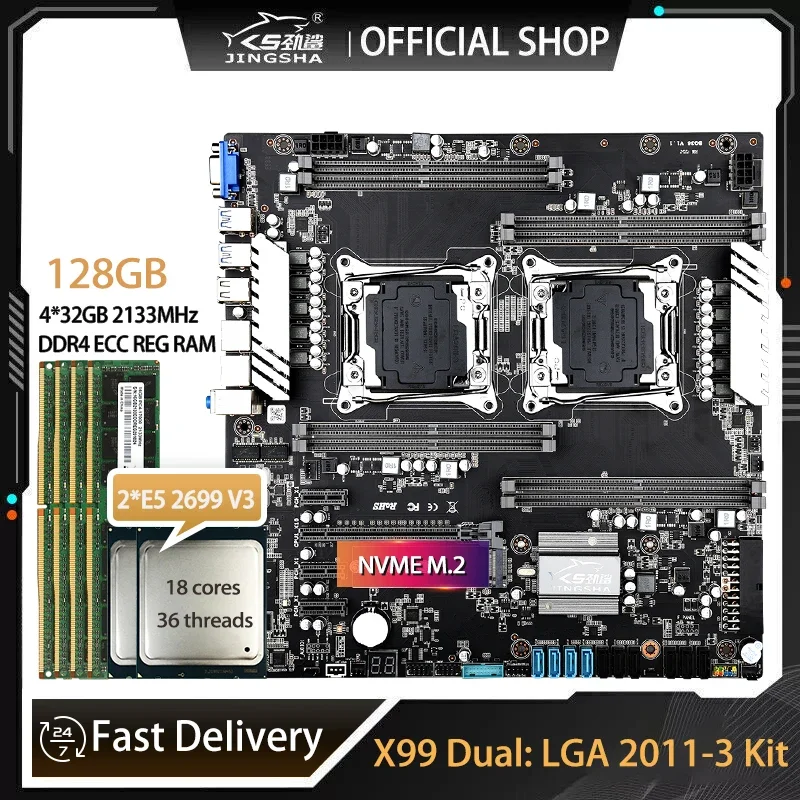 X99 Dual Motherboard Set with  - E5 2699 V4 recension och pris